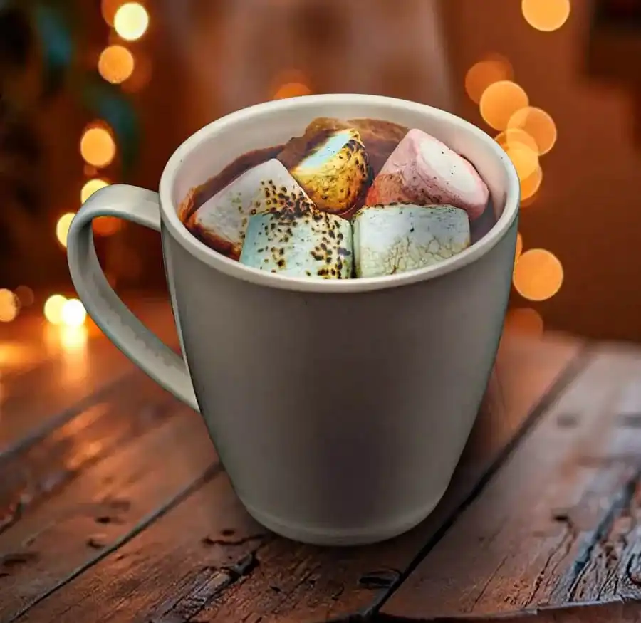 Chocolate caliente con marshmallow